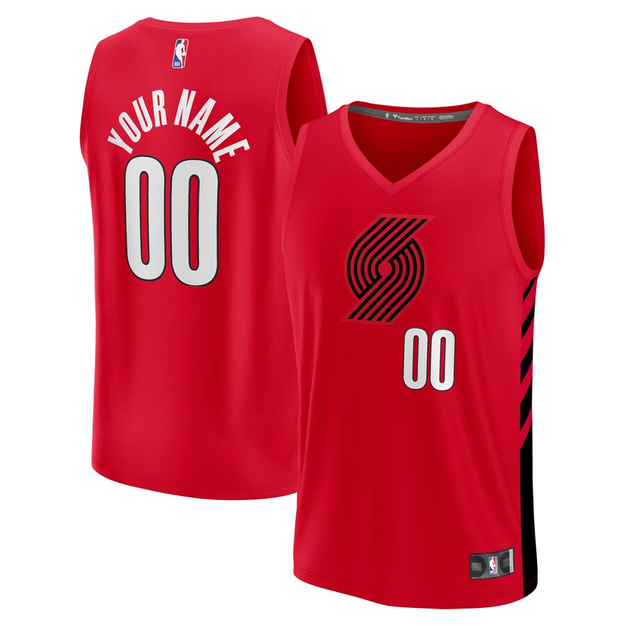 Men's Portland Trail Blazers  Fanatics Red  Fast Break Custom Replica Jersey - Statement Edition - Ujersey