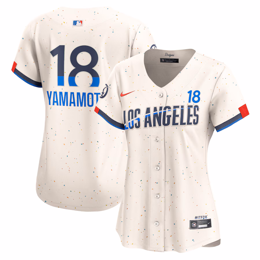 Women's Los Angeles Dodgers Yoshinobu Yamamoto Nike Cream 2024 City Connect Limited Player Jersey - Ujersey