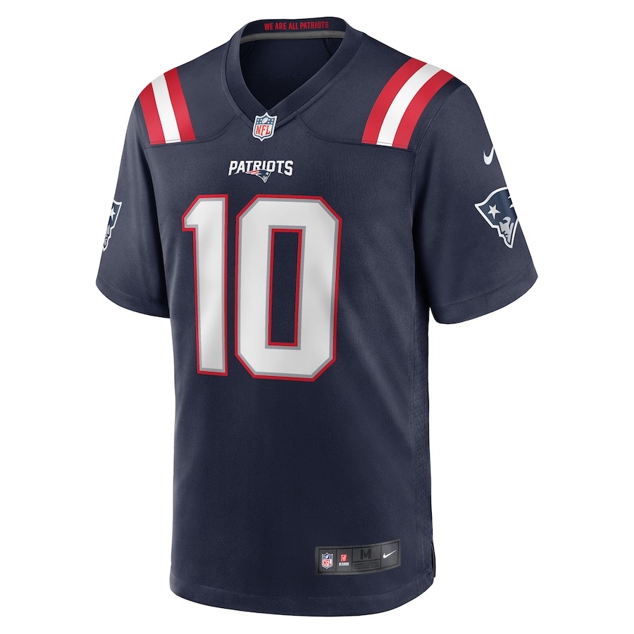 Men's New England Patriots Drake Maye Nike Navy 2024 NFL Draft First Round Pick Player Game Jersey - Ujersey
