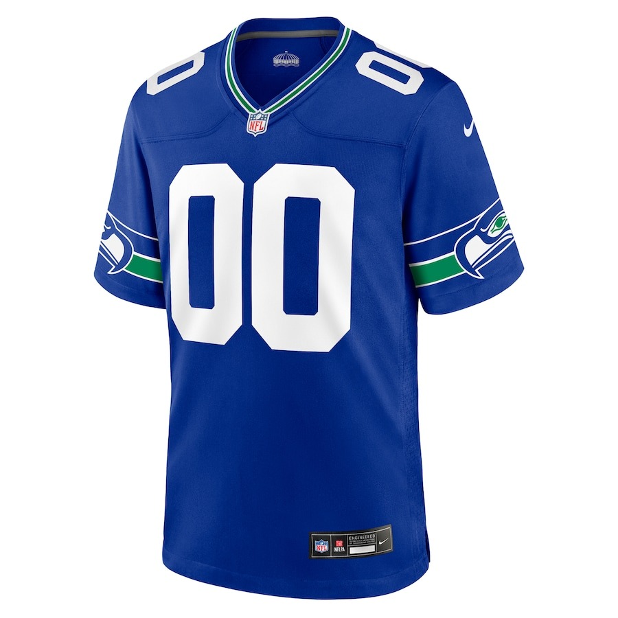 Men's Seattle Seahawks Nike Royal Throwback Custom Jersey - Ujersey