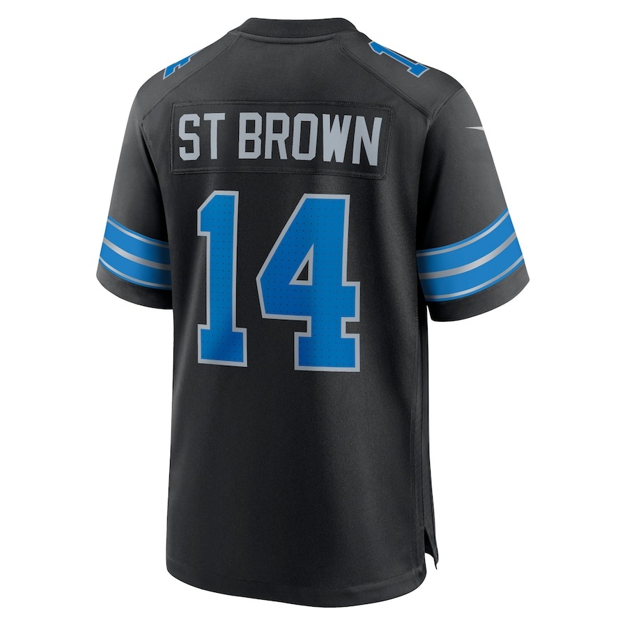 Men's Detroit Lions Amon-Ra St. Brown Nike Black 2nd Alternate Game Jersey - Ujersey