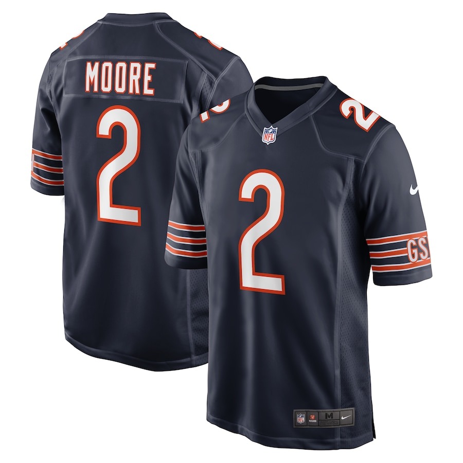 Men's Chicago Bears D.J. Moore Nike Navy Team Color Game Jersey - Ujersey