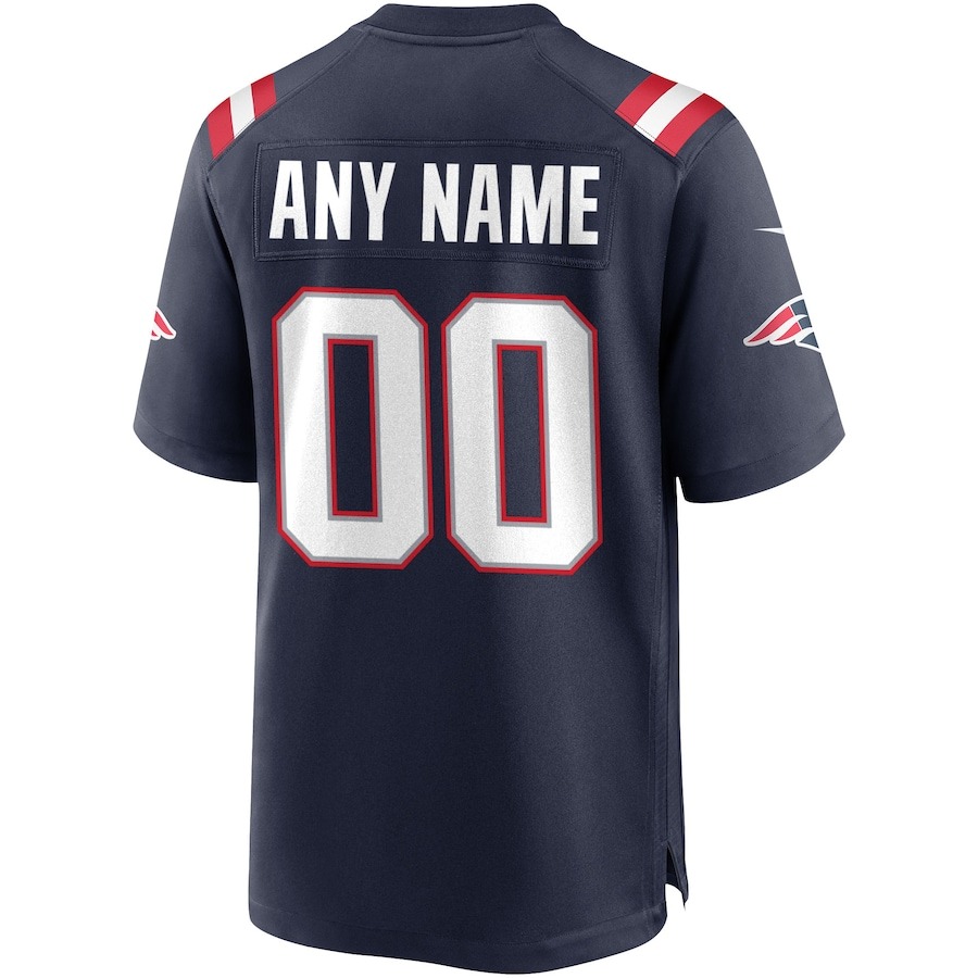 Men's Nike New England Patriots Navy Custom Game Jersey - Ujersey