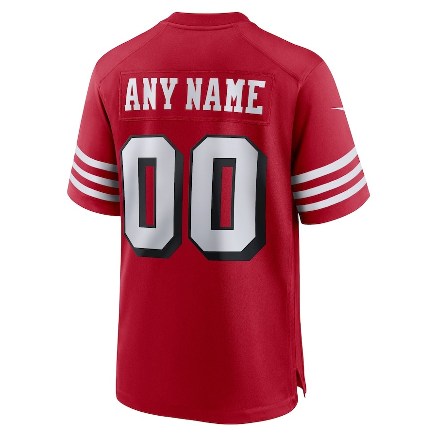 Men's San Francisco 49ers Nike Scarlet Alternate Custom Game Jersey - Ujersey