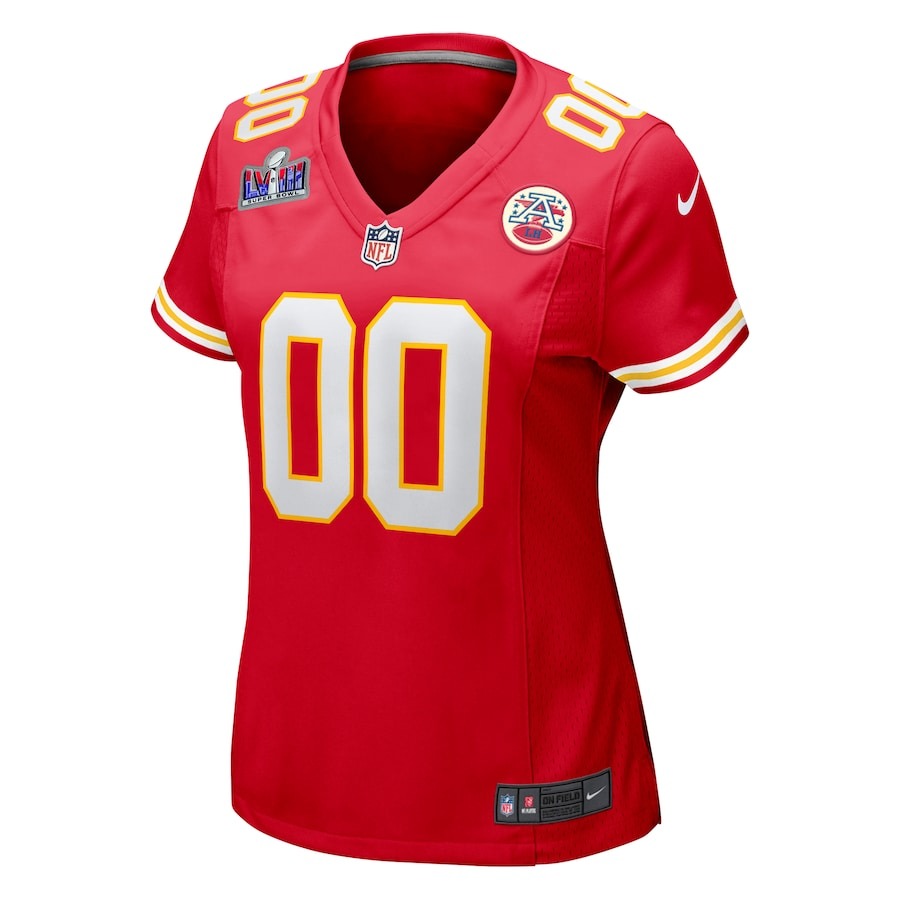Women's Kansas City Chiefs Nike Red Super Bowl LVIII Patch Custom Game Jersey - Ujersey
