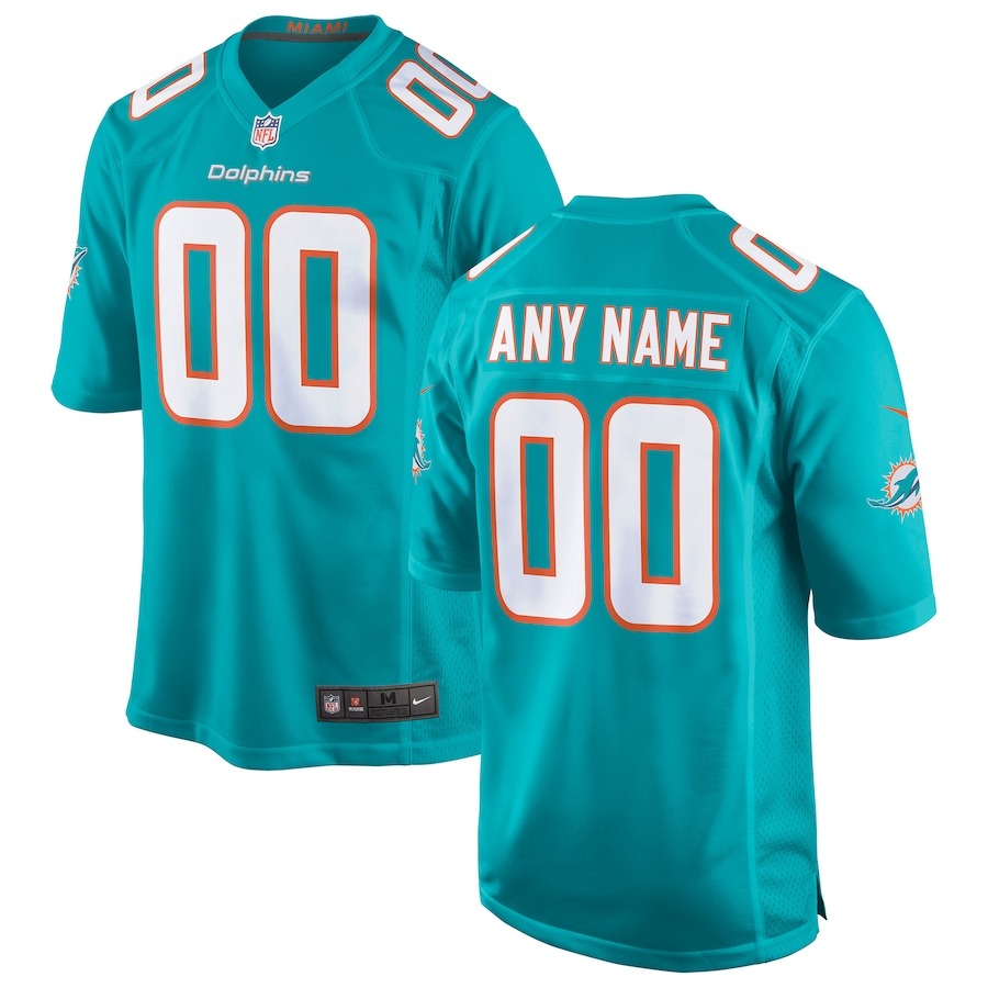 Men's Miami Dolphins Nike Aqua Custom Game Jersey - Ujersey