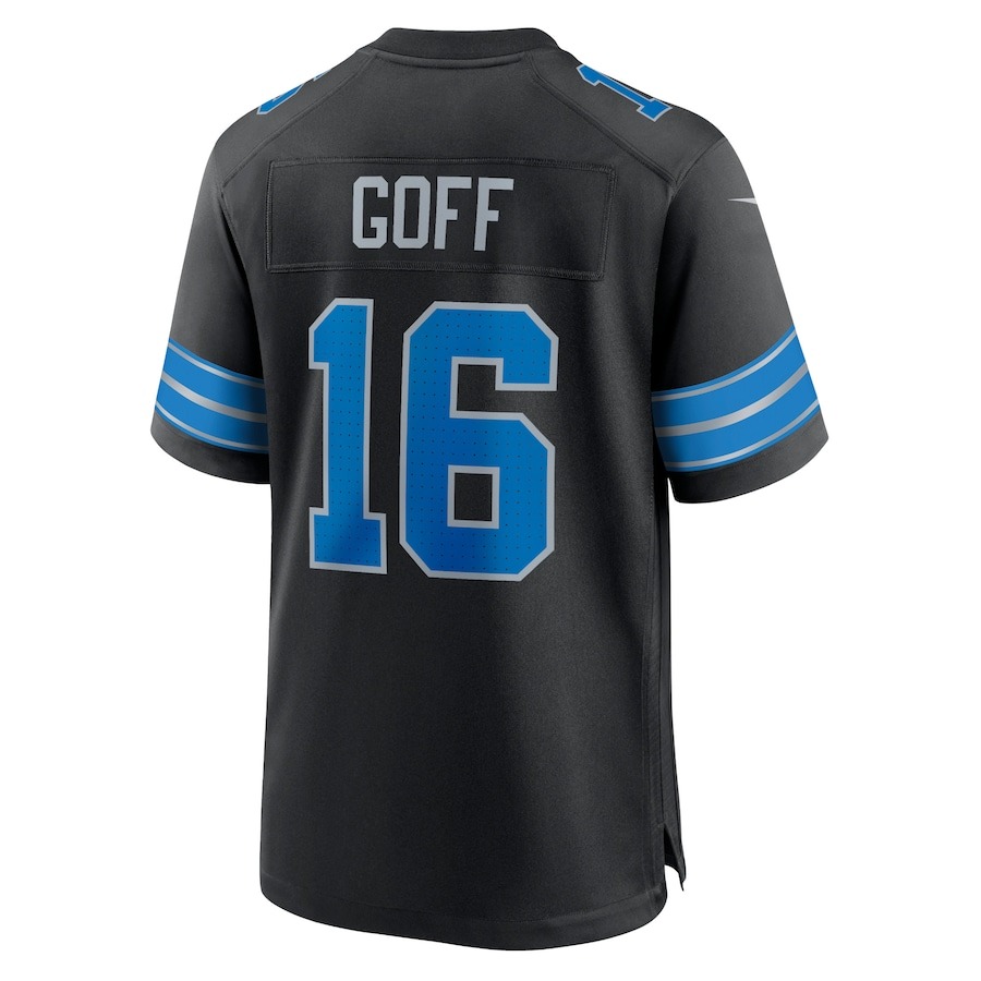 Men's Detroit Lions Jared Goff Nike Black 2nd Alternate Game Jersey - Ujersey