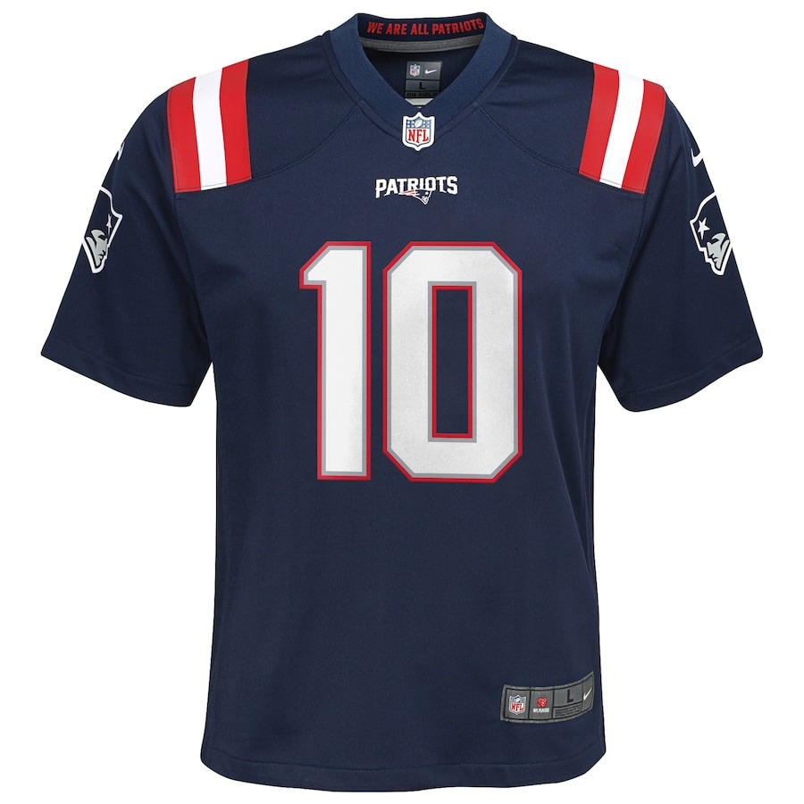 Youth New England Patriots Drake Maye Nike Navy 2024 NFL Draft First Round Pick Player Game Jersey - Ujersey