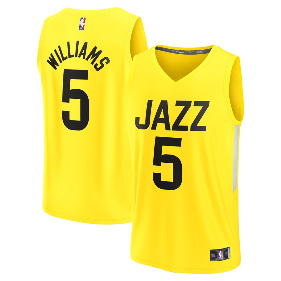 Youth Utah Jazz Cody Williams Fanatics Yellow 2024 NBA Draft Fast Break Player Jersey - Icon Edition - Ujersey