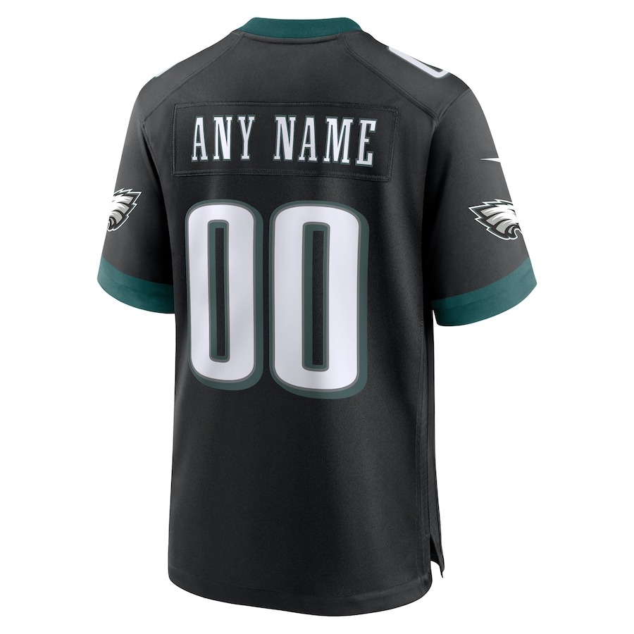 Men's Philadelphia Eagles Nike Black Alternate Custom Game Jersey - Ujersey