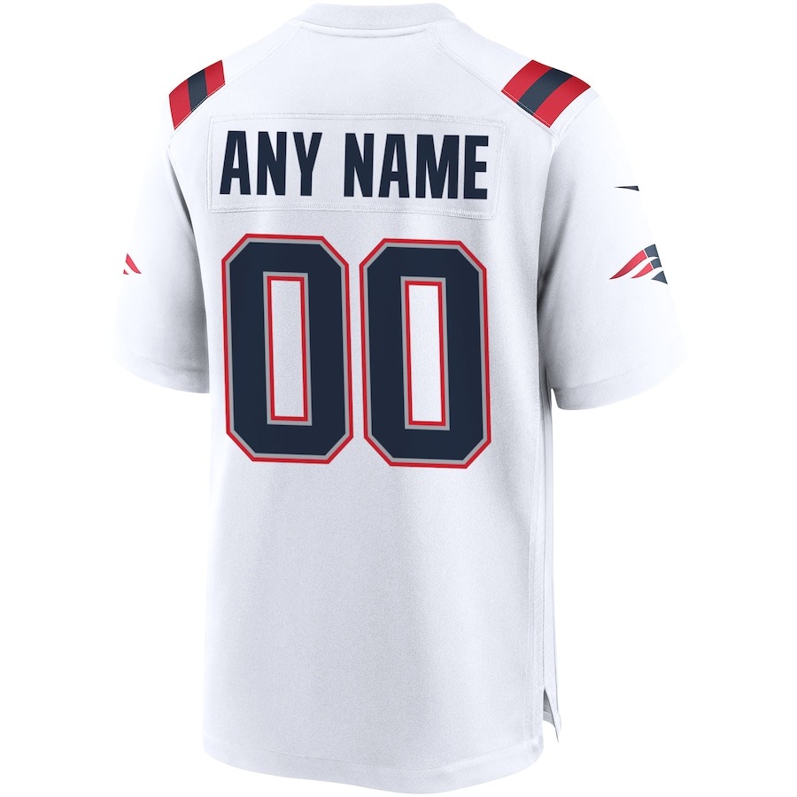 Men's New England Patriots Nike White Custom Game Jersey - Ujersey