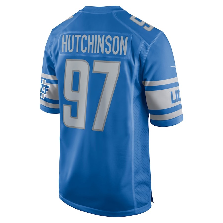 Men's Detroit Lions Aidan Hutchinson Nike Blue Player Game Jersey - Ujersey