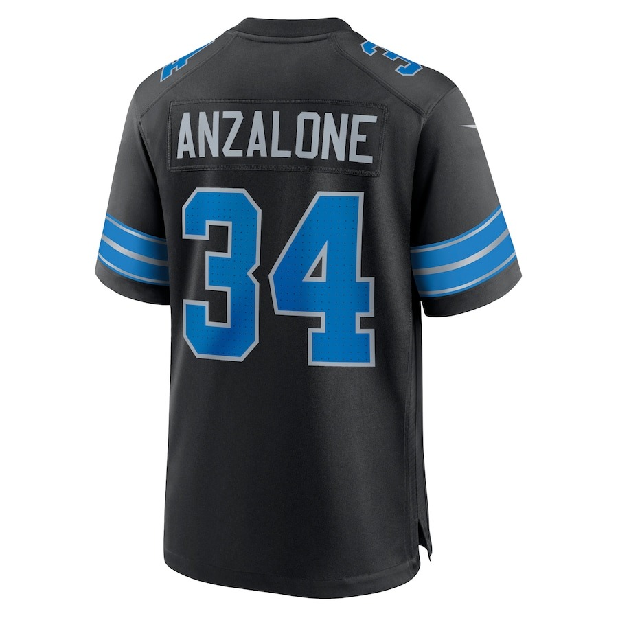 Men's Detroit Lions Alex Anzalone Nike Black 2nd Alternate Game Jersey - Ujersey