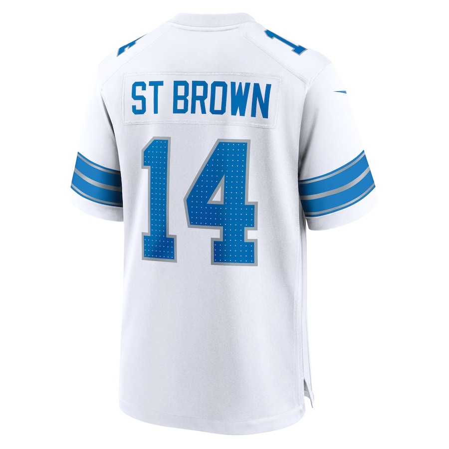 Men's Detroit Lions Amon-Ra St. Brown Nike White Game Jersey - Ujersey
