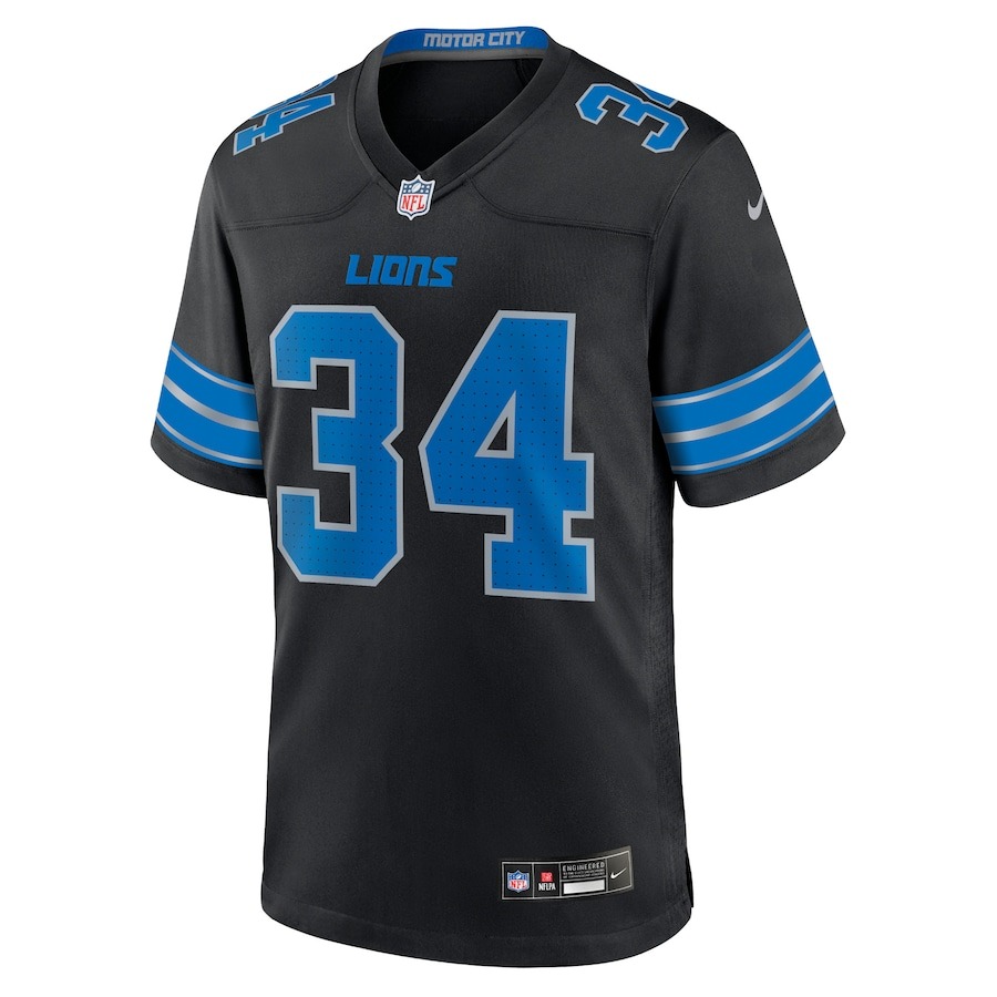 Men's Detroit Lions Alex Anzalone Nike Black 2nd Alternate Game Jersey - Ujersey