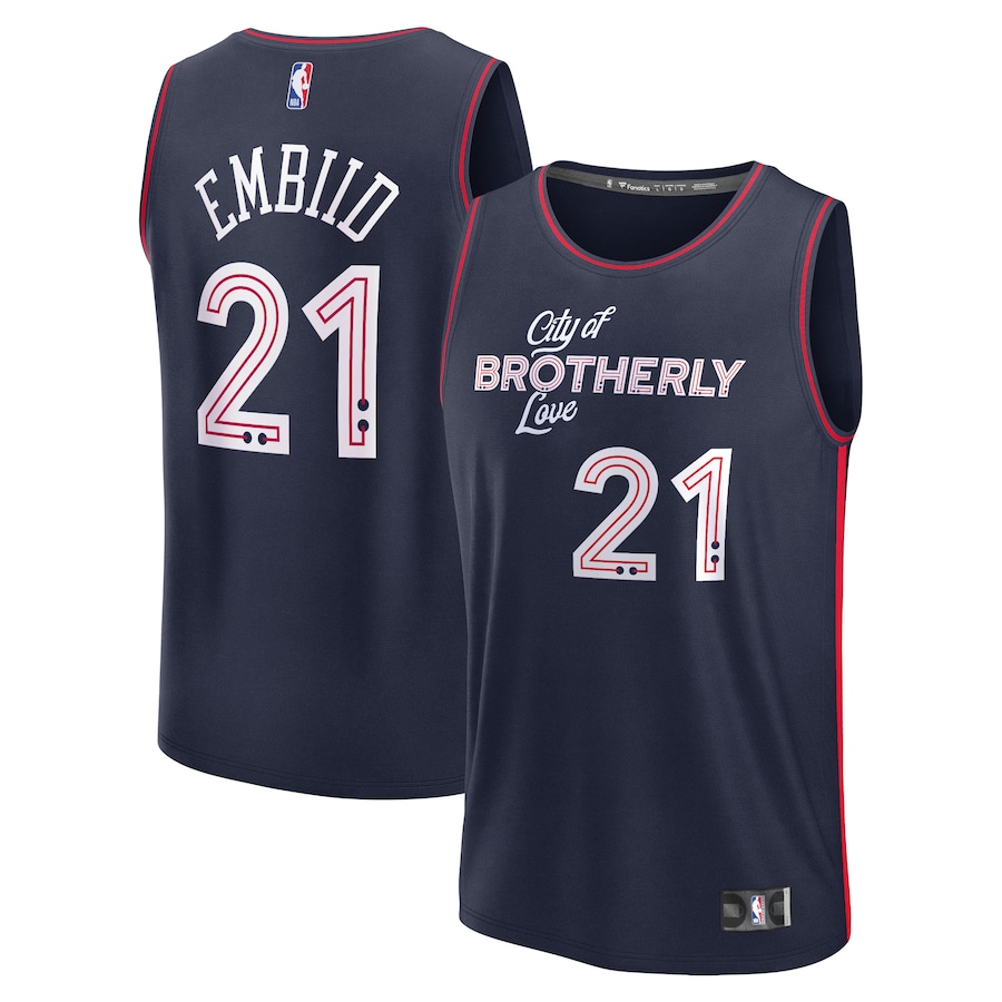 Youth Philadelphia 76ers Joel Embiid Fanatics Navy Fast Break Jersey - City Edition - Ujersey