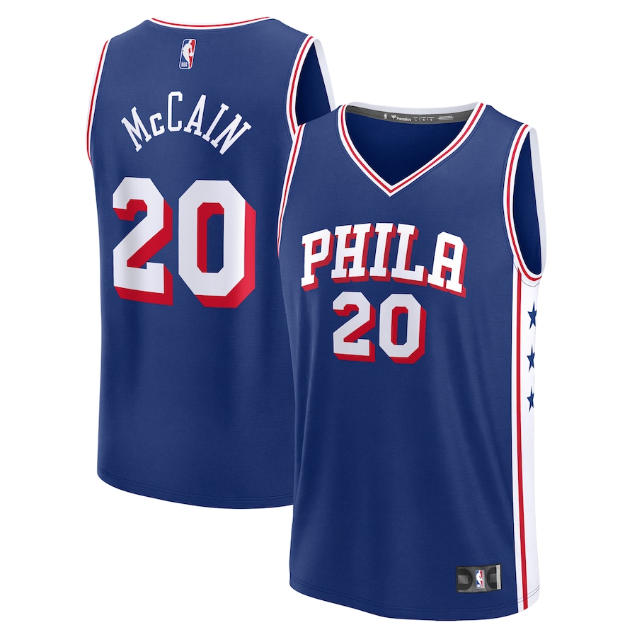 Men's Philadelphia 76ers Jared McCain Fanatics Royal 2024 NBA Draft Fast Break Player Jersey - Icon Edition - Ujersey