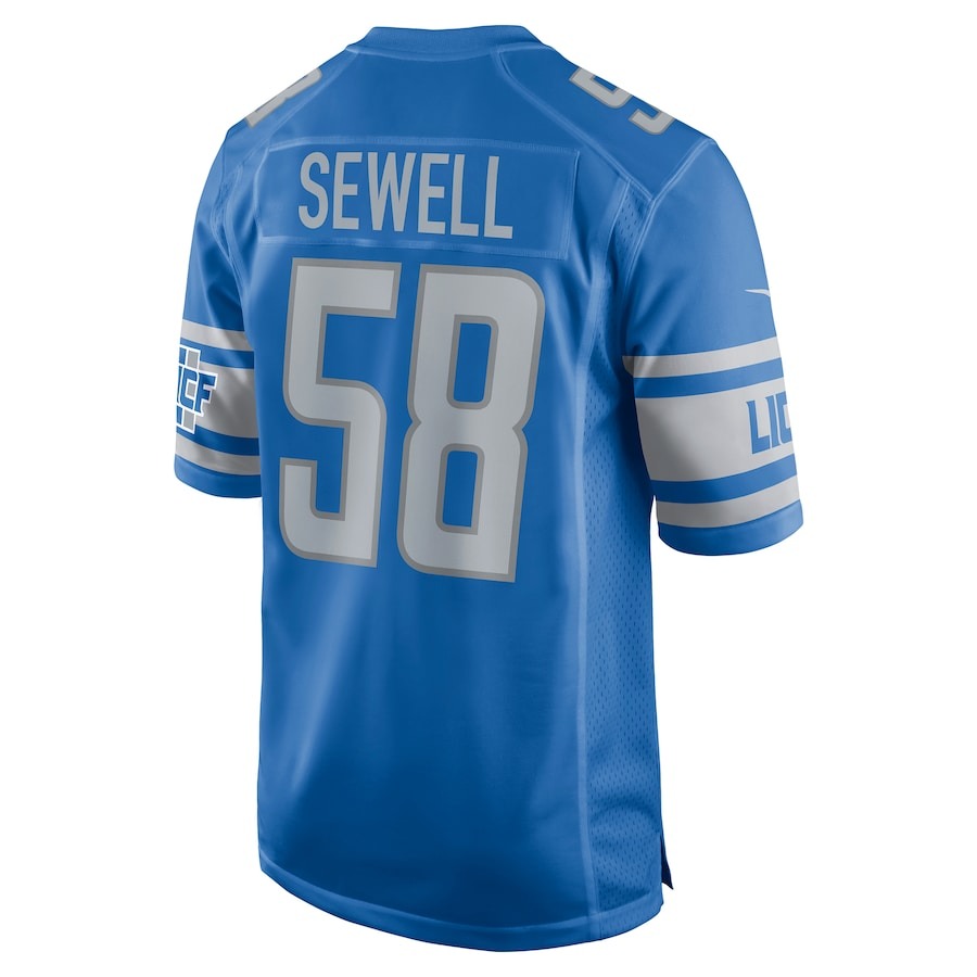 Men's Detroit Lions Penei Sewell Nike Blue Game Jersey - Ujersey