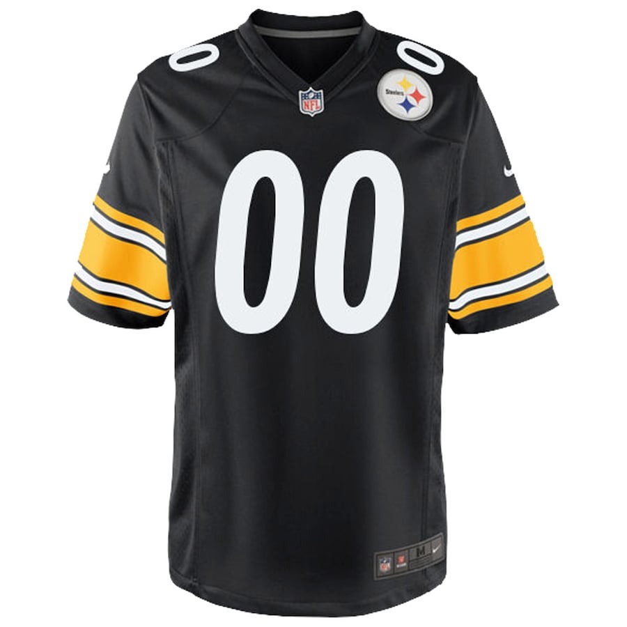Youth Pittsburgh Steelers Nike Black Custom Game Jersey - Ujersey