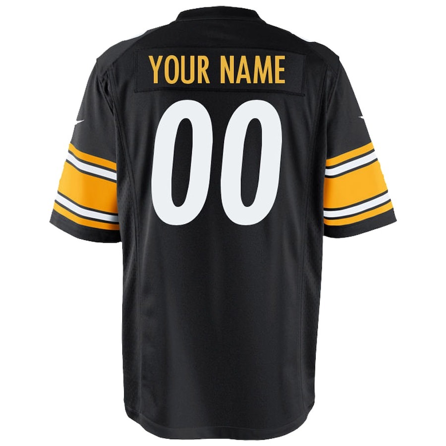 Youth Pittsburgh Steelers Nike Black Custom Game Jersey - Ujersey