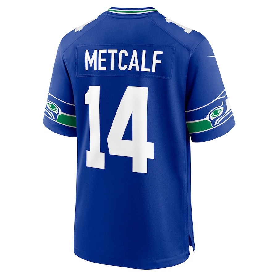Men's Seattle Seahawks DK Metcalf Nike Royal Throwback Player Game Jersey - Ujersey