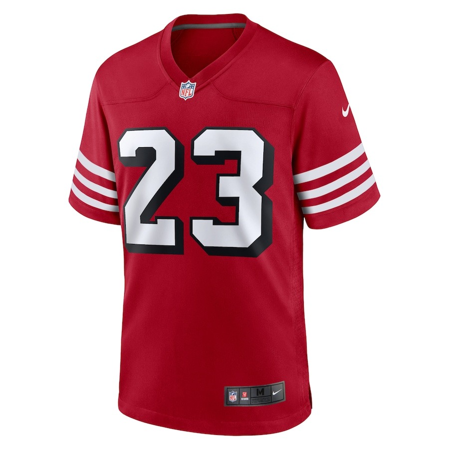 Men's San Francisco 49ers Christian McCaffrey Nike Scarlet Alternate Game Player Jersey - Ujersey
