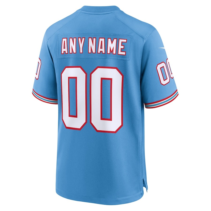 Men's Tennessee Titans Nike Light Blue Oilers Throwback Custom Game Jersey - Ujersey