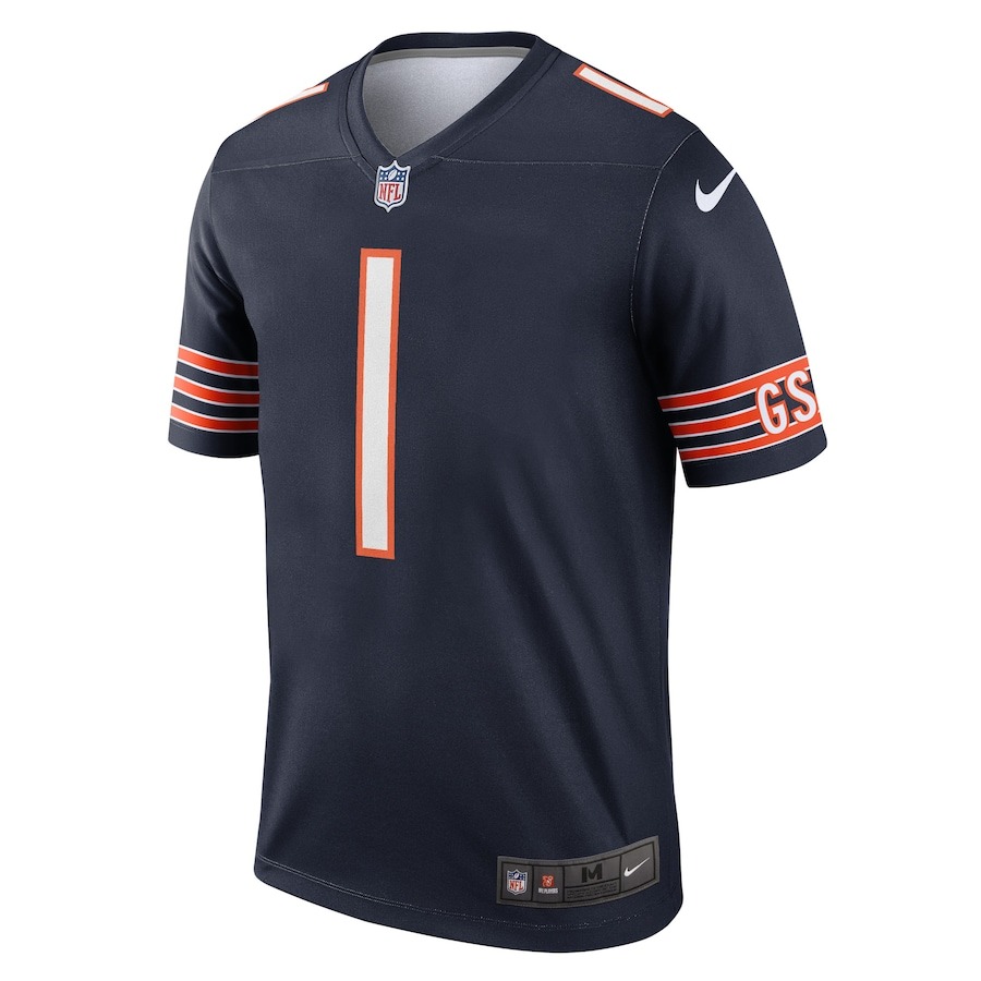Men's Chicago Bears Justin Fields Nike Navy Legend Jersey - Ujersey