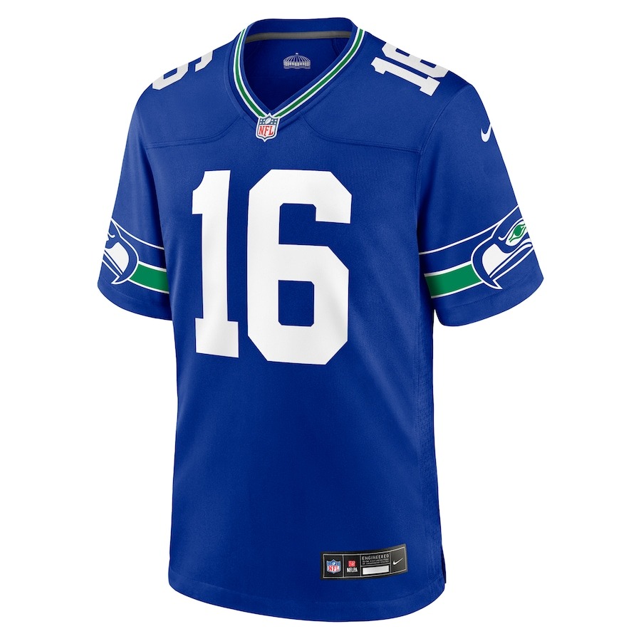Men's Seattle Seahawks Tyler Lockett Nike Royal Throwback Player Game Jersey - Ujersey