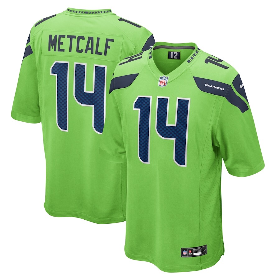 Men's Seattle Seahawks DK Metcalf Nike Neon Green  Game Jersey - Ujersey
