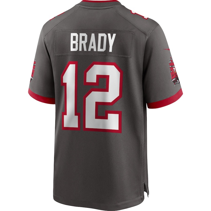 Men's Tampa Bay Buccaneers Tom Brady Nike Pewter Alternate Game Jersey - Ujersey