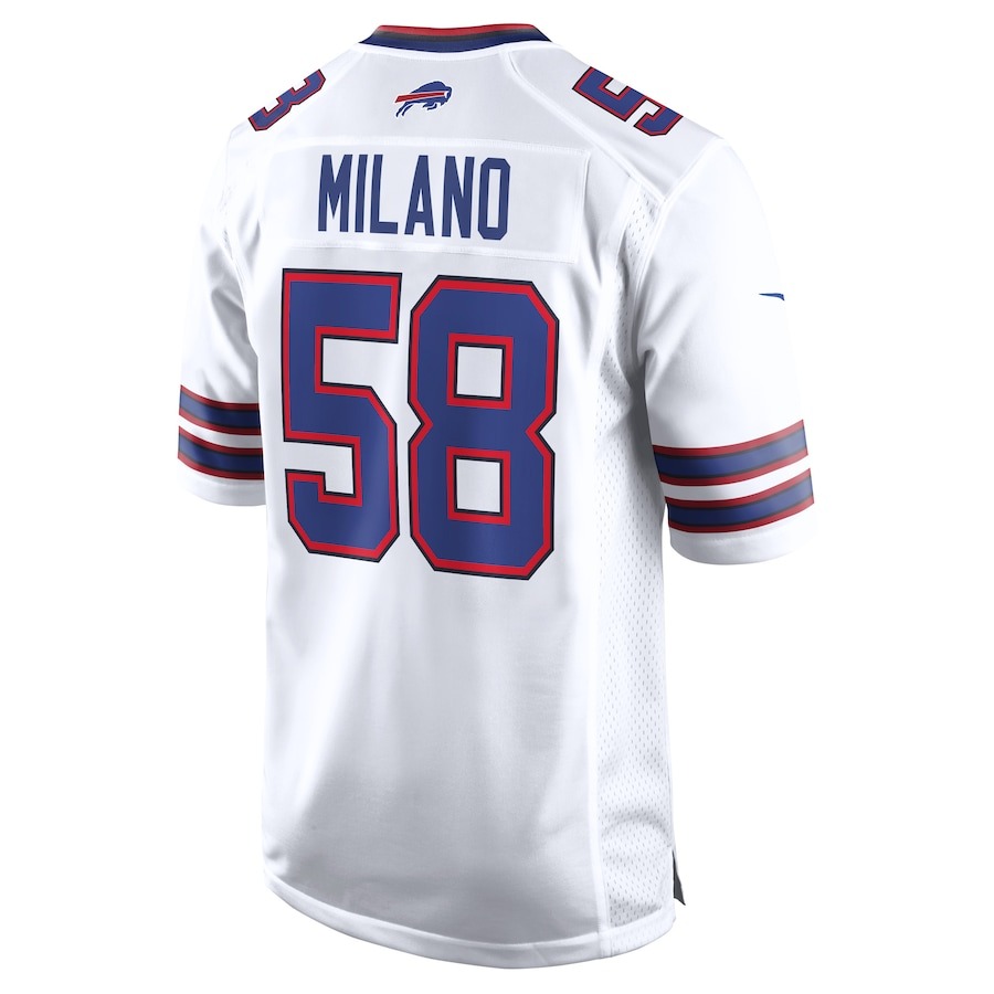 Men's Buffalo Bills Matt Milano Nike White Away Game Player Jersey - Ujersey