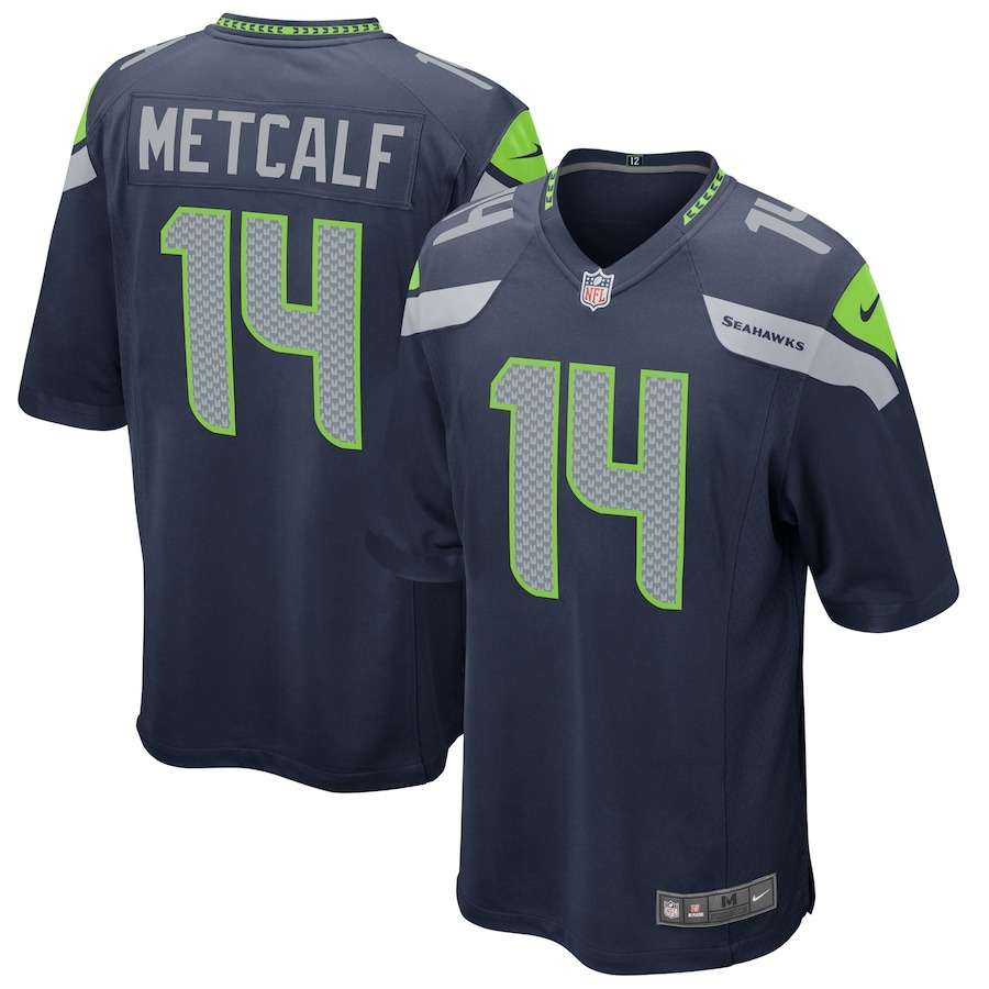 Men's Seattle Seahawks DK Metcalf Nike College Navy Game Jersey - Ujersey