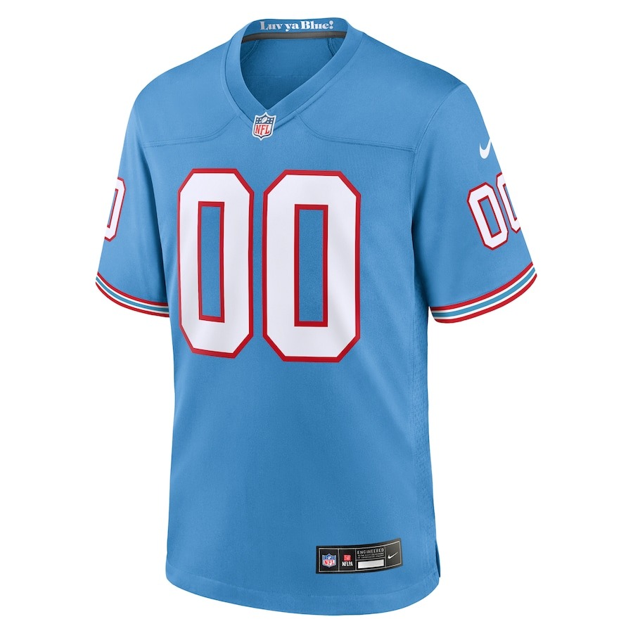 Men's Tennessee Titans Nike Light Blue Oilers Throwback Custom Game Jersey - Ujersey