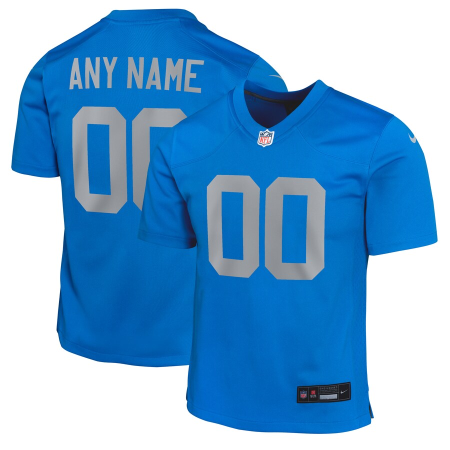 Youth Detroit Lions Nike Blue Alternate Custom Game Jersey - Ujersey