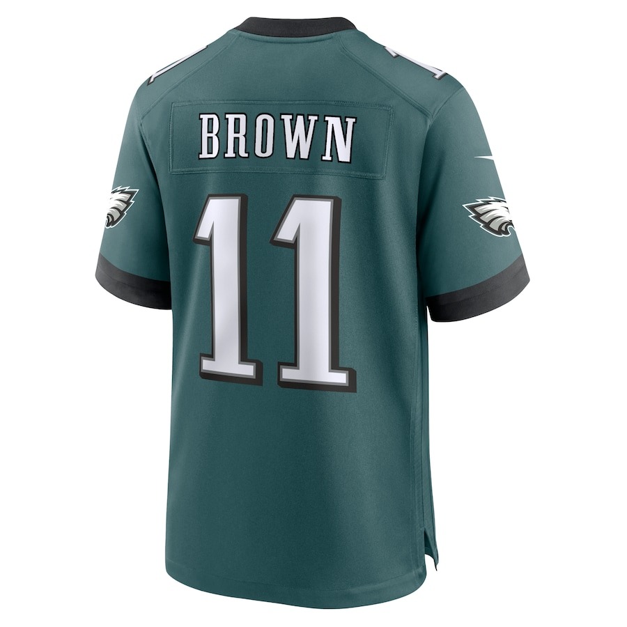 Men's Philadelphia Eagles A.J. Brown Nike Midnight Green Team Game Jersey - Ujersey