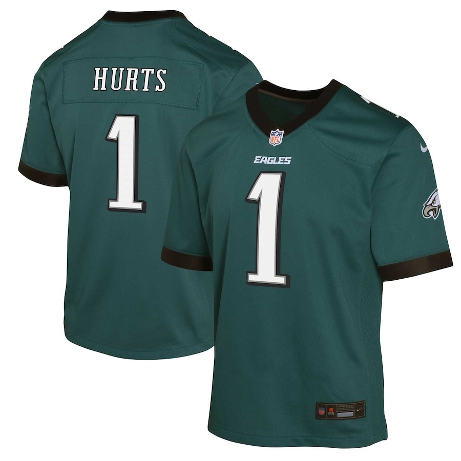 Youth Philadelphia Eagles Jalen Hurts Nike Midnight Green Game Jersey - Ujersey