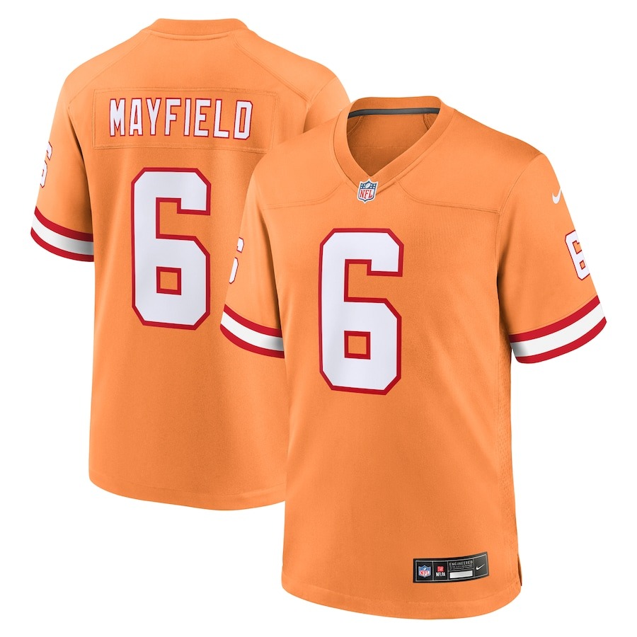 Men's Tampa Bay Buccaneers Baker Mayfield Nike Orange Throwback Game Jersey - Ujersey