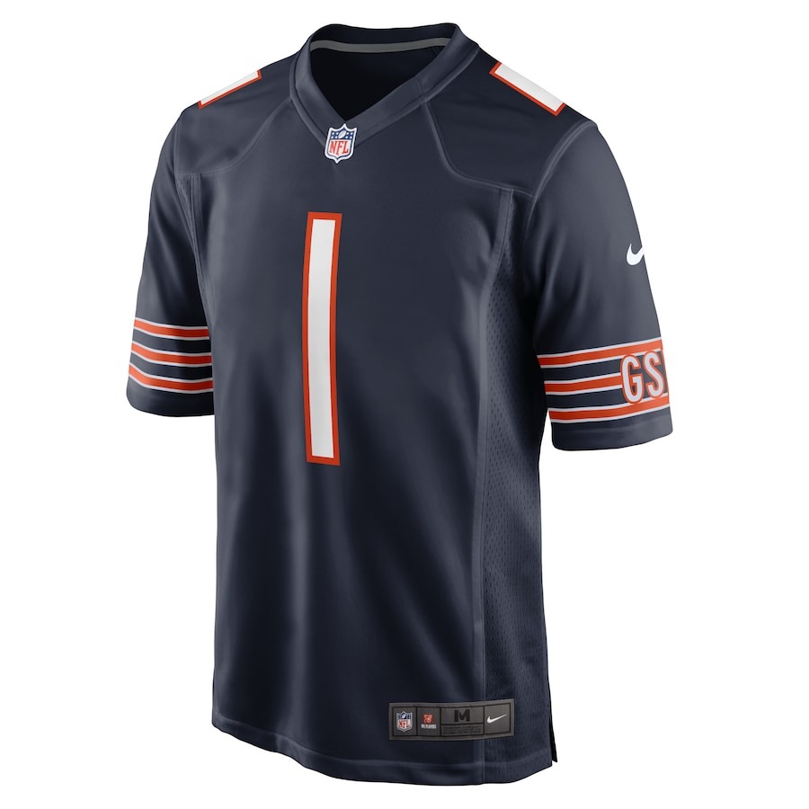 Men's Chicago Bears Justin Fields Nike Navy Player Game Jersey - Ujersey