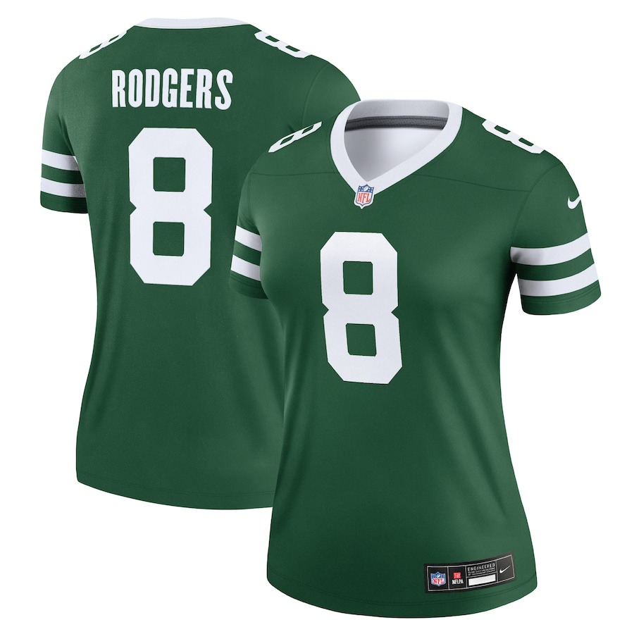 Women's New York Jets Aaron Rodgers Nike Legacy Green Legend Jersey - Ujersey