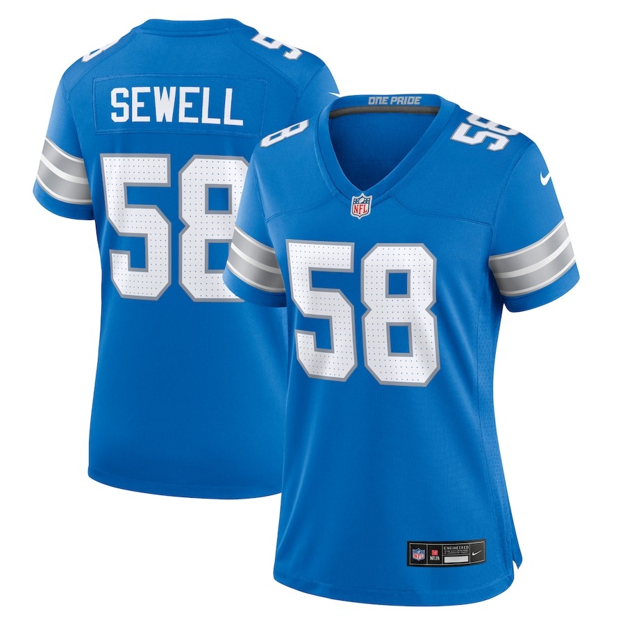 Women's Detroit Lions Penei Sewell Nike Blue Game Jersey - Ujersey