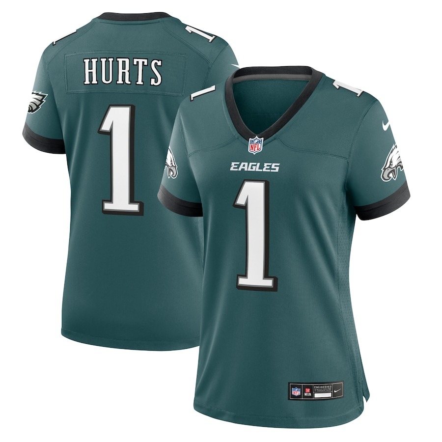 Women's Philadelphia Eagles Jalen Hurts Nike Midnight Green Team Game Jersey - Ujersey