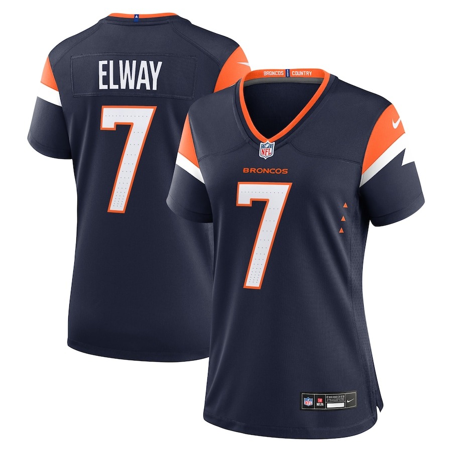 Women's Denver Broncos John Elway Nike Navy Retired Player Alternate Game Jersey - Ujersey