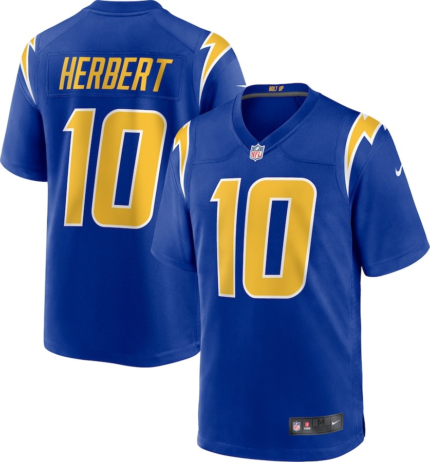 Men's Los Angeles Chargers Justin Herbert Nike Royal 2nd Alternate Game Jersey - Ujersey