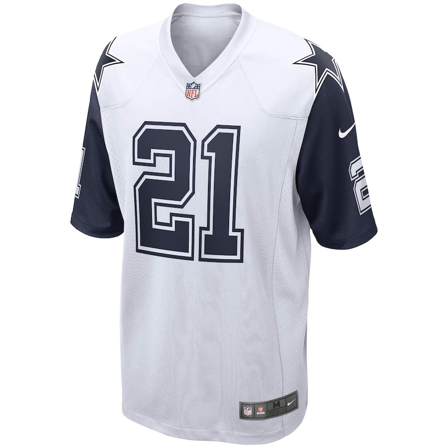 Men's Dallas Cowboys Ezekiel Elliott Nike White Alternate Game Jersey - Ujersey