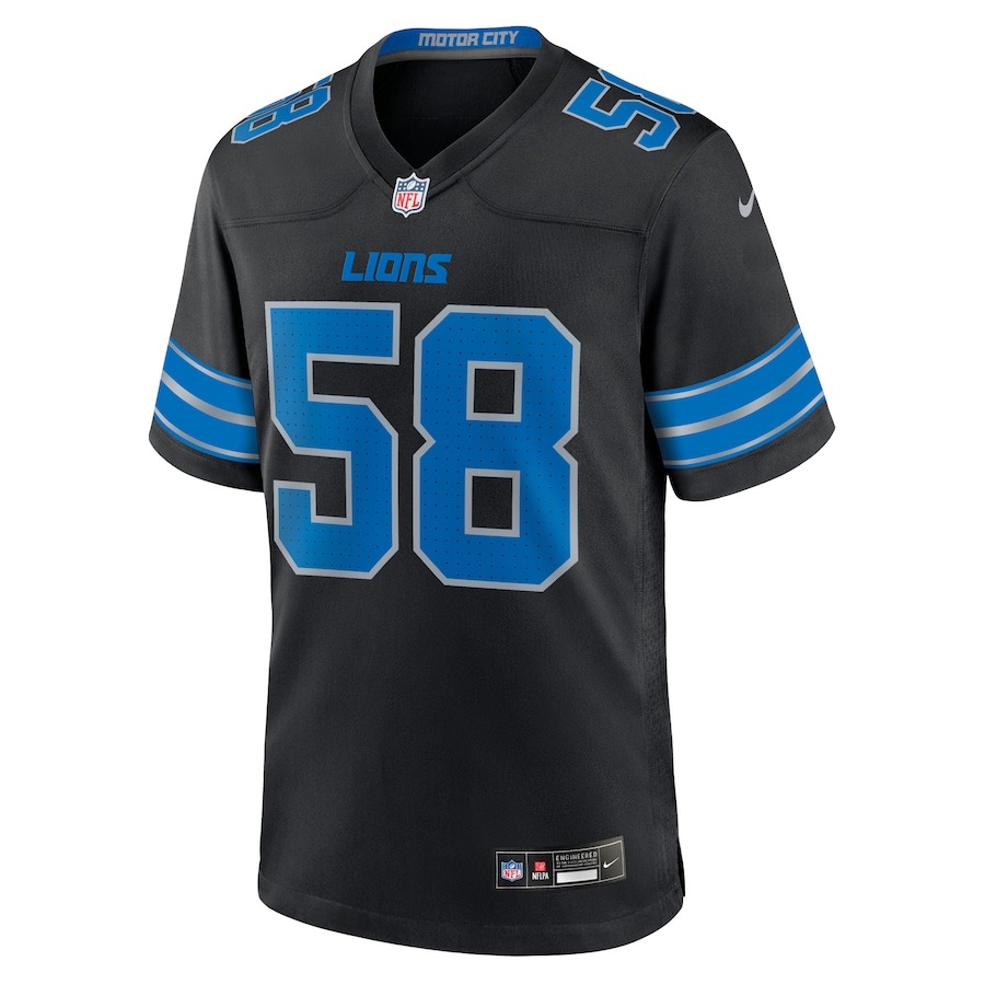 Men's Detroit Lions Penei Sewell Nike Black 2nd Alternate Game Jersey - Ujersey