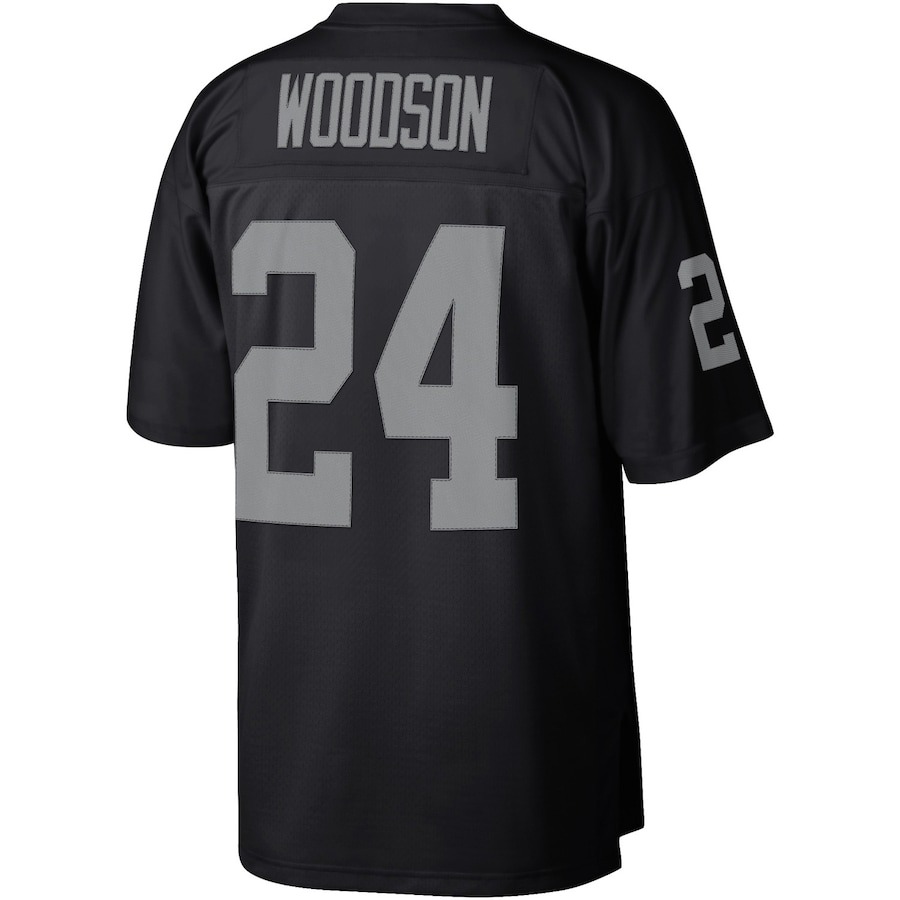 Men's Las Vegas Raiders Charles Woodson Mitchell & Ness Black Legacy Replica Jersey - Ujersey