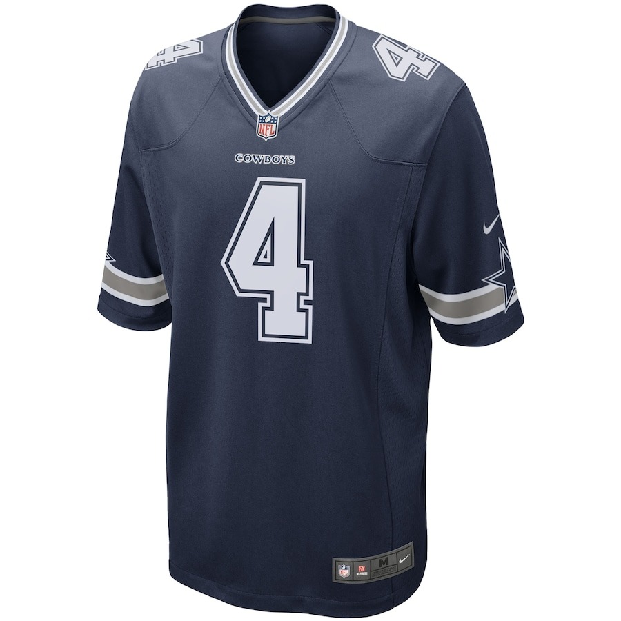 Men's Dallas Cowboys Dak Prescott Nike Navy Game Team Jersey - Ujersey