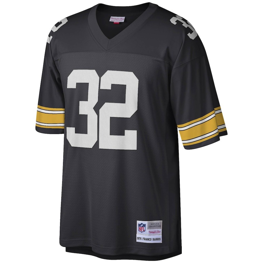 Men's Pittsburgh Steelers Franco Harris Mitchell & Ness Black Legacy Replica Jersey - Ujersey