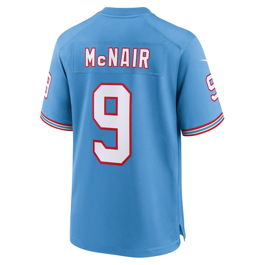 Men's Tennessee Titans Steve McNair Nike Light Blue Oilers Throwback Retired Player Game Jersey - Ujersey